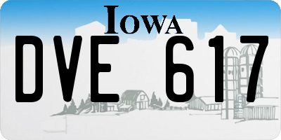 IA license plate DVE617