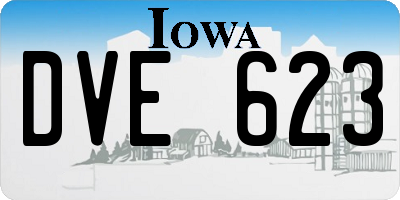 IA license plate DVE623