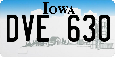 IA license plate DVE630