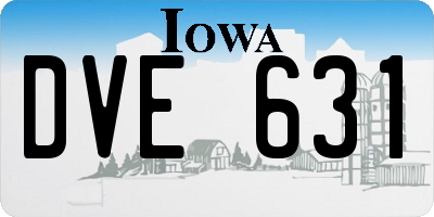 IA license plate DVE631