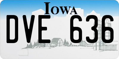 IA license plate DVE636
