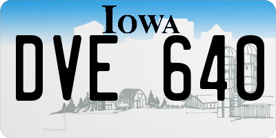IA license plate DVE640