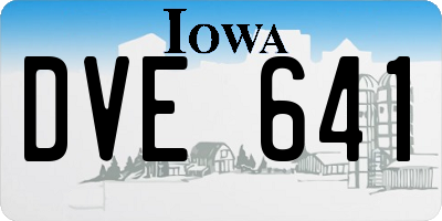 IA license plate DVE641
