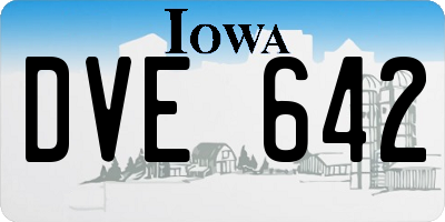 IA license plate DVE642