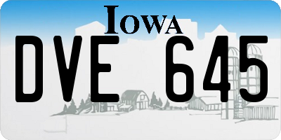 IA license plate DVE645
