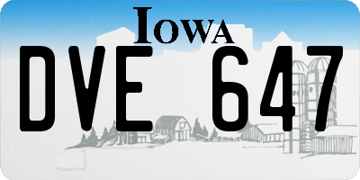 IA license plate DVE647