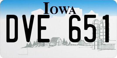 IA license plate DVE651