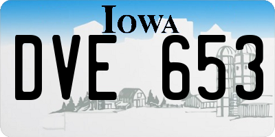 IA license plate DVE653