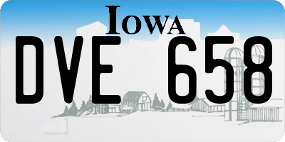 IA license plate DVE658