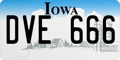 IA license plate DVE666