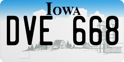 IA license plate DVE668