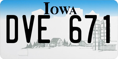 IA license plate DVE671