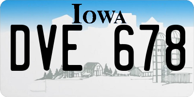 IA license plate DVE678