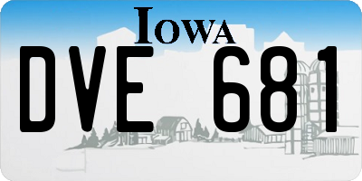 IA license plate DVE681