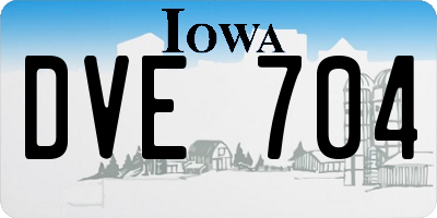 IA license plate DVE704