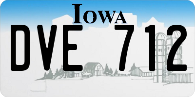 IA license plate DVE712