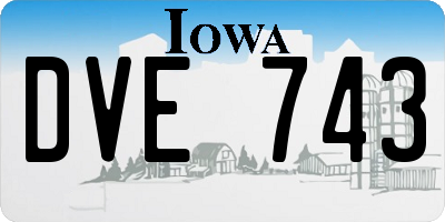 IA license plate DVE743