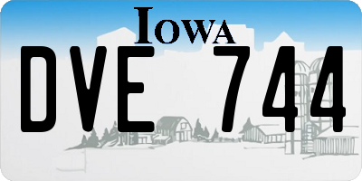 IA license plate DVE744