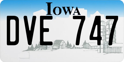 IA license plate DVE747