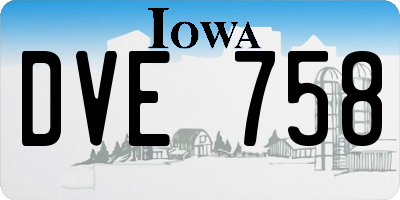 IA license plate DVE758