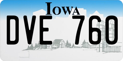 IA license plate DVE760