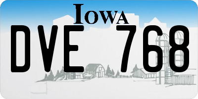 IA license plate DVE768