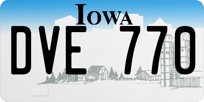 IA license plate DVE770