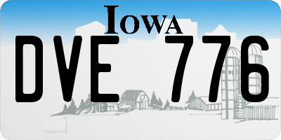 IA license plate DVE776