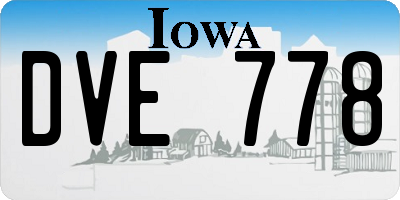 IA license plate DVE778
