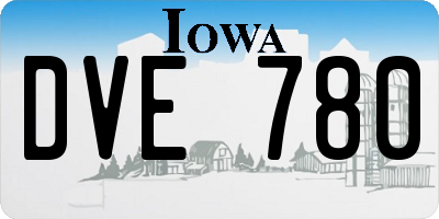 IA license plate DVE780