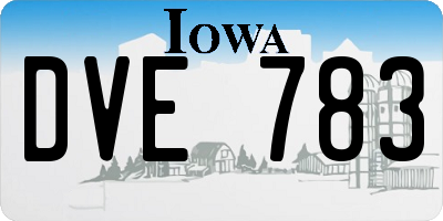 IA license plate DVE783