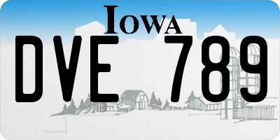 IA license plate DVE789
