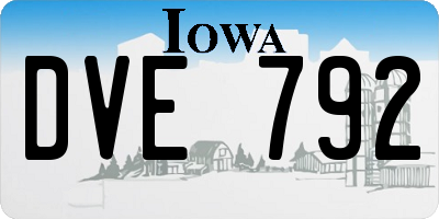 IA license plate DVE792