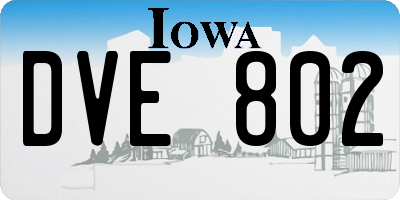 IA license plate DVE802