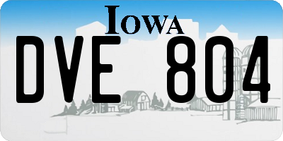 IA license plate DVE804