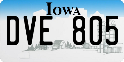 IA license plate DVE805