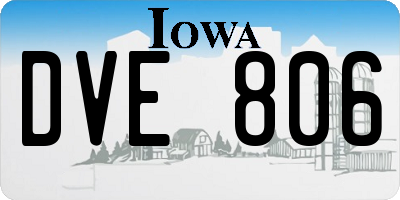 IA license plate DVE806