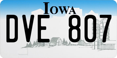 IA license plate DVE807