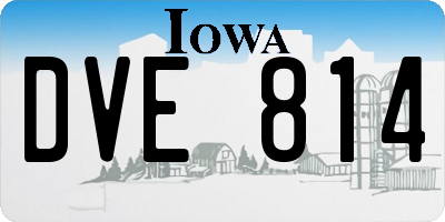 IA license plate DVE814