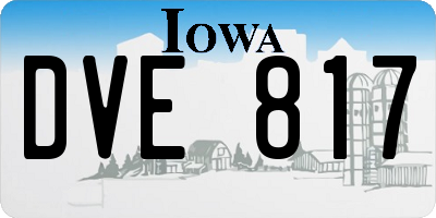 IA license plate DVE817