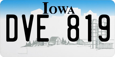 IA license plate DVE819