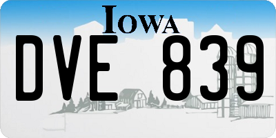 IA license plate DVE839