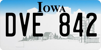 IA license plate DVE842