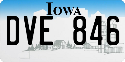 IA license plate DVE846
