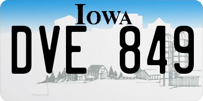 IA license plate DVE849