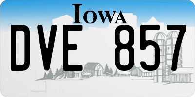 IA license plate DVE857