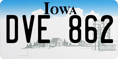 IA license plate DVE862