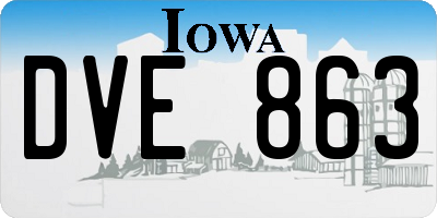IA license plate DVE863
