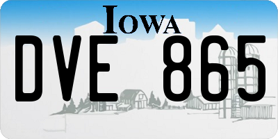 IA license plate DVE865