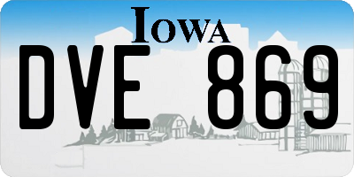 IA license plate DVE869